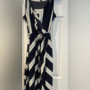 41 Hawthorn Diagonal Navy and Cream Dress